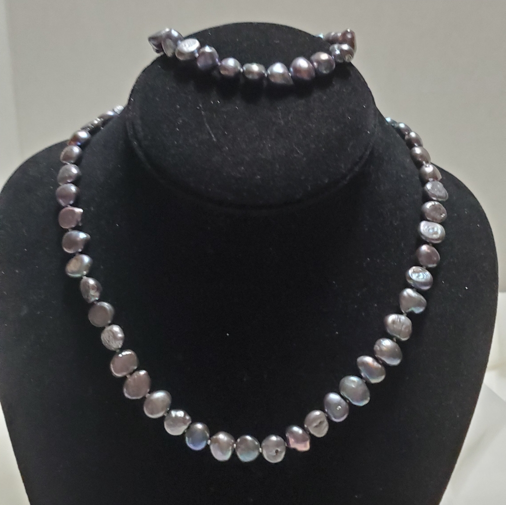 Vtg 14 Kt Gold Jcm Pearl Necklace Set Vtg 14 Kt Gold Jcm Pearl Necklace Set